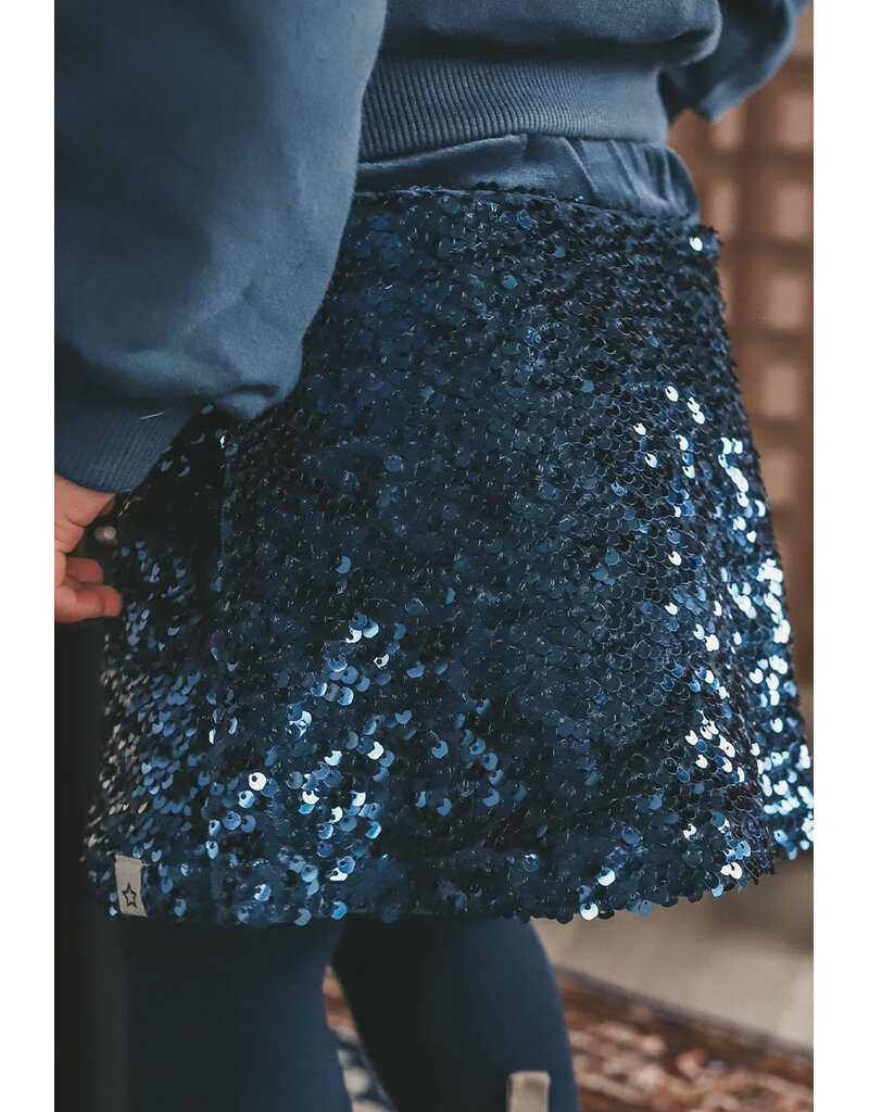 Your Wishes Your Wishes-glitterrokje velvet-blauw