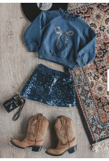 Your Wishes Your Wishes-glitterrokje velvet-blauw