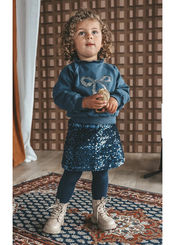 Your Wishes Your Wishes-ruffle sweater met glitterstrik