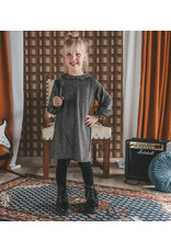 Your Wishes Your Wishes-glitterjurkje met kraag-zwart