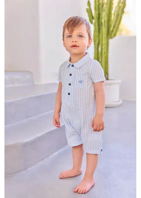 Tartine & Chocolat Tartine et chocolat- zomerkruippakje-wit/lichtblauw streepje