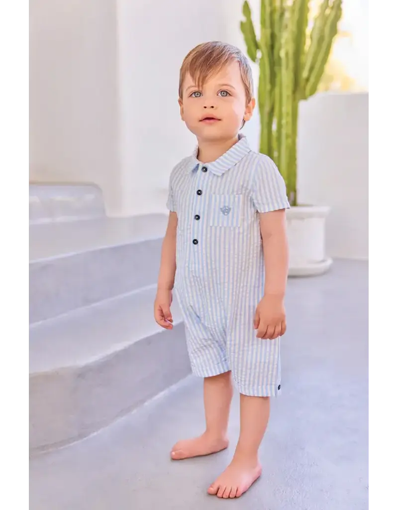 Tartine & Chocolat Tartine et chocolat- zomerkruippakje-wit/lichtblauw streepje