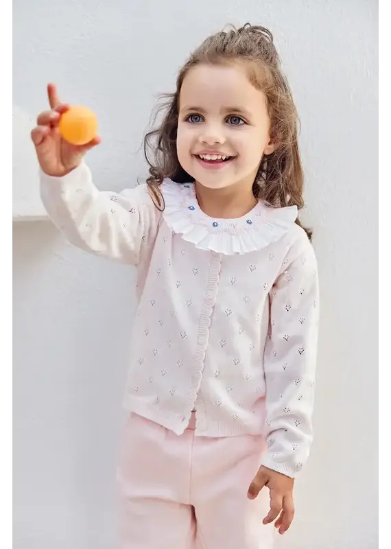 Tartine & Chocolat Tartine et chocolat- Cardigan-zachtroze-opengewerkt