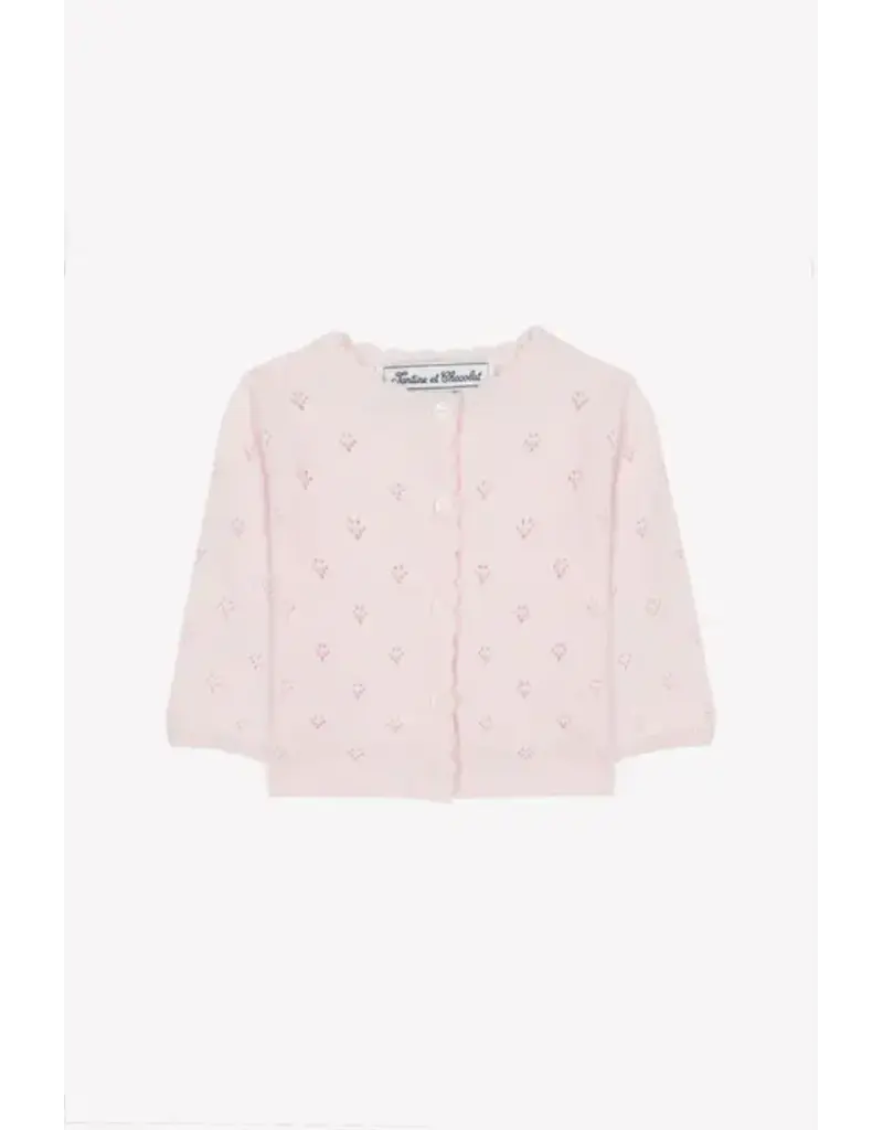 Tartine & Chocolat Tartine et chocolat- Cardigan-zachtroze-opengewerkt