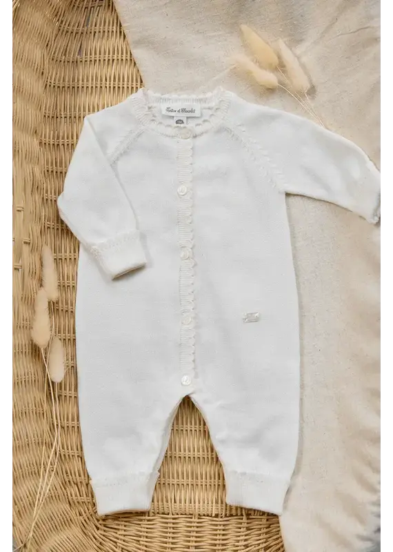 Tartine & Chocolat Tartine et chocolat- Gebreid kruippakje- offwhite