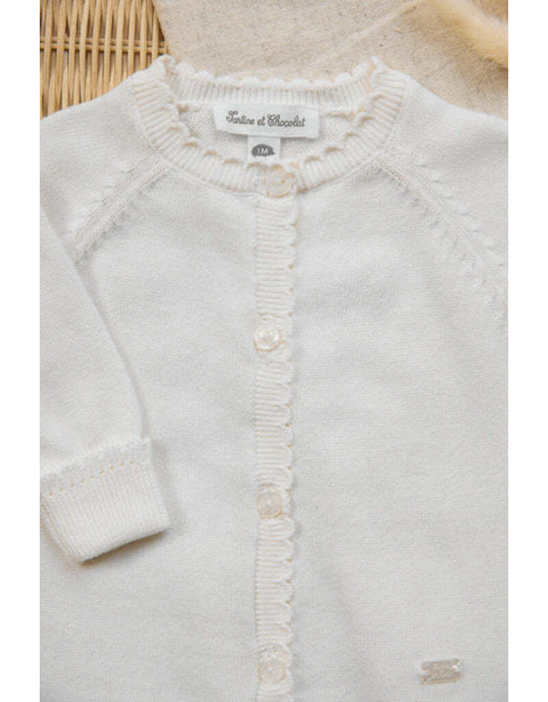 Tartine & Chocolat Tartine et chocolat- Gebreid kruippakje- offwhite