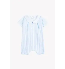 Tartine & Chocolat Tartine et chocolat- zomerkruippakje-wit/lichtblauw streepje-klein kraagje