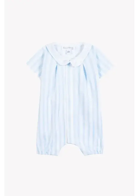 Tartine & Chocolat Tartine et chocolat- zomerkruippakje-wit/lichtblauw streepje-klein kraagje