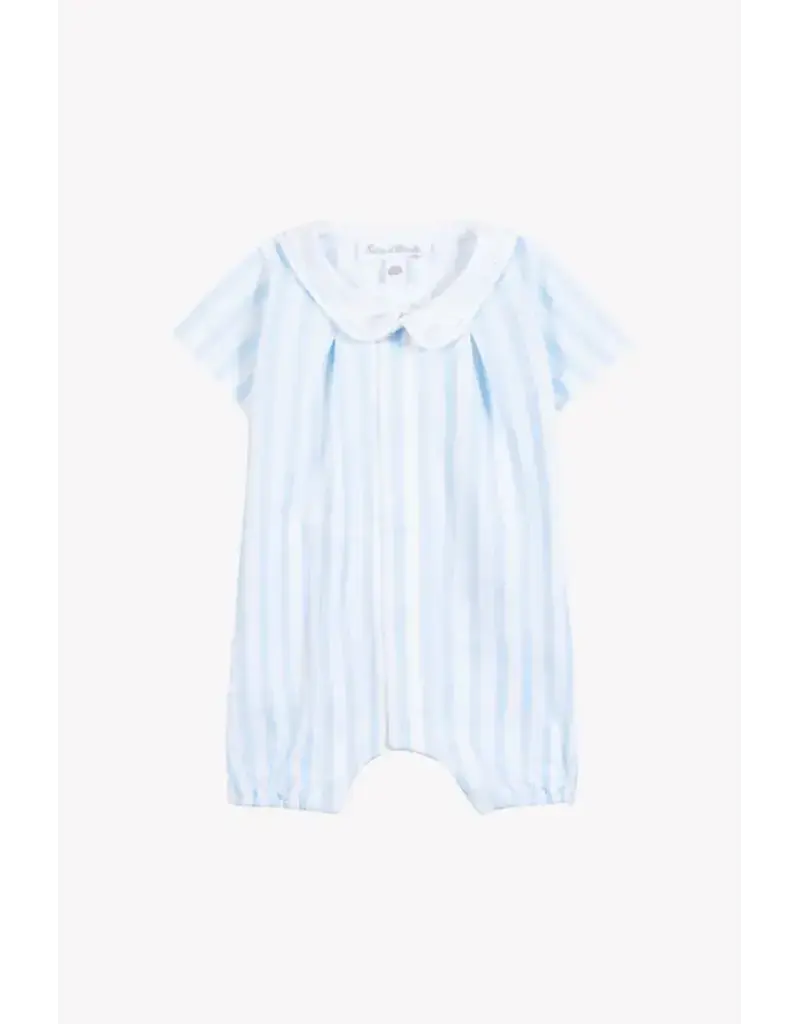 Tartine & Chocolat Tartine et chocolat- zomerkruippakje-wit/lichtblauw streepje-klein kraagje