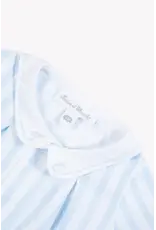 Tartine & Chocolat Tartine et chocolat- zomerkruippakje-wit/lichtblauw streepje-klein kraagje