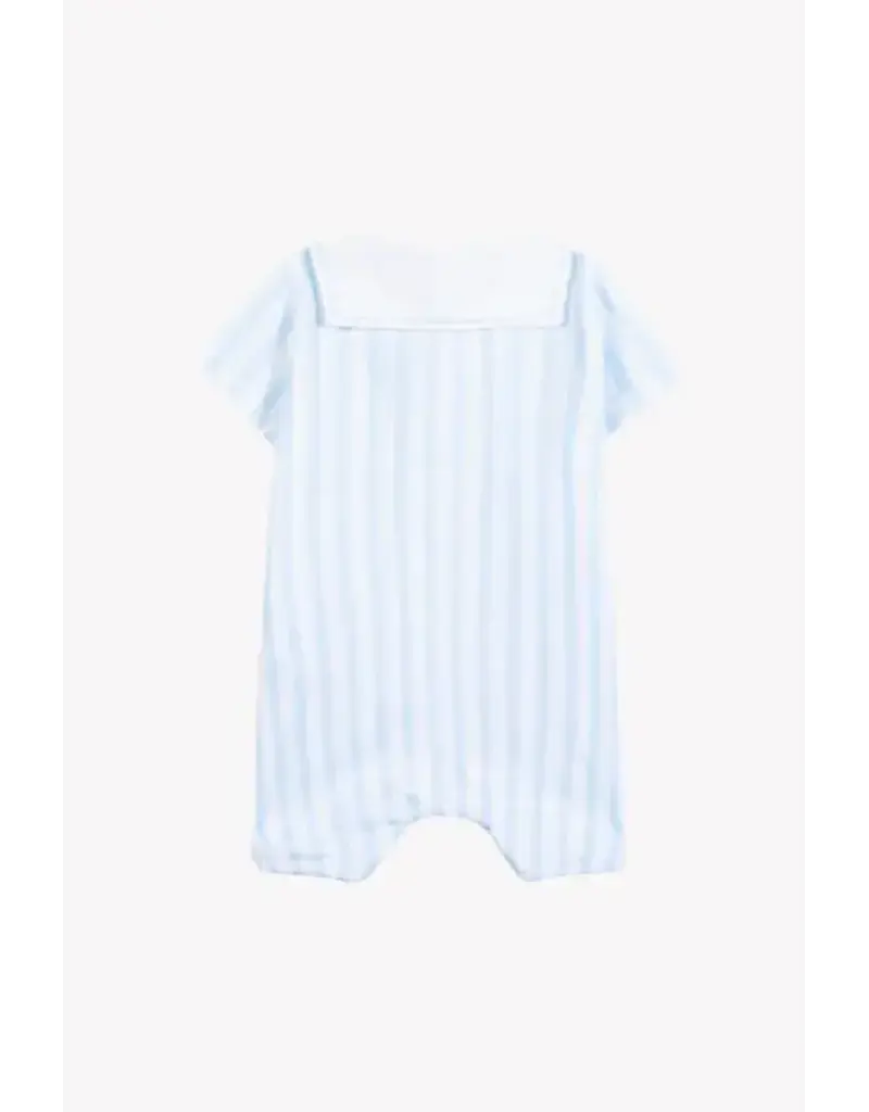 Tartine & Chocolat Tartine et chocolat- zomerkruippakje-wit/lichtblauw streepje-klein kraagje