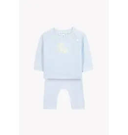 Tartine & Chocolat Tartine et Chocolat- setje gebreid-lichtblauw met konijntje