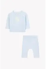 Tartine & Chocolat Tartine et Chocolat- setje gebreid-lichtblauw met konijntje