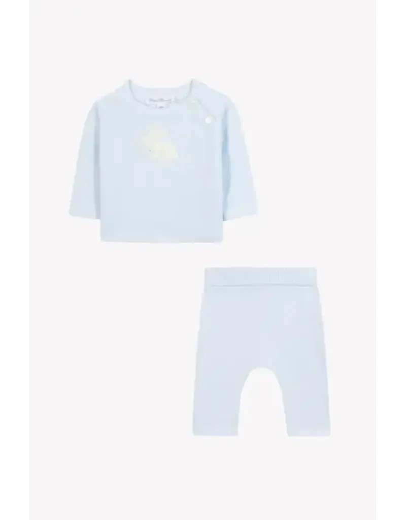 Tartine & Chocolat Tartine et Chocolat- setje gebreid-lichtblauw met konijntje