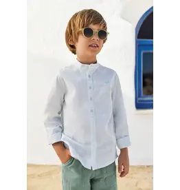 Tartine & Chocolat Tartine et Chocolat-hemdje met paterskraag-zachtgroen gestreept