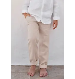 Tartine & Chocolat Tartine et Chocolat-Linnen broek- ceremonie-zandkleur