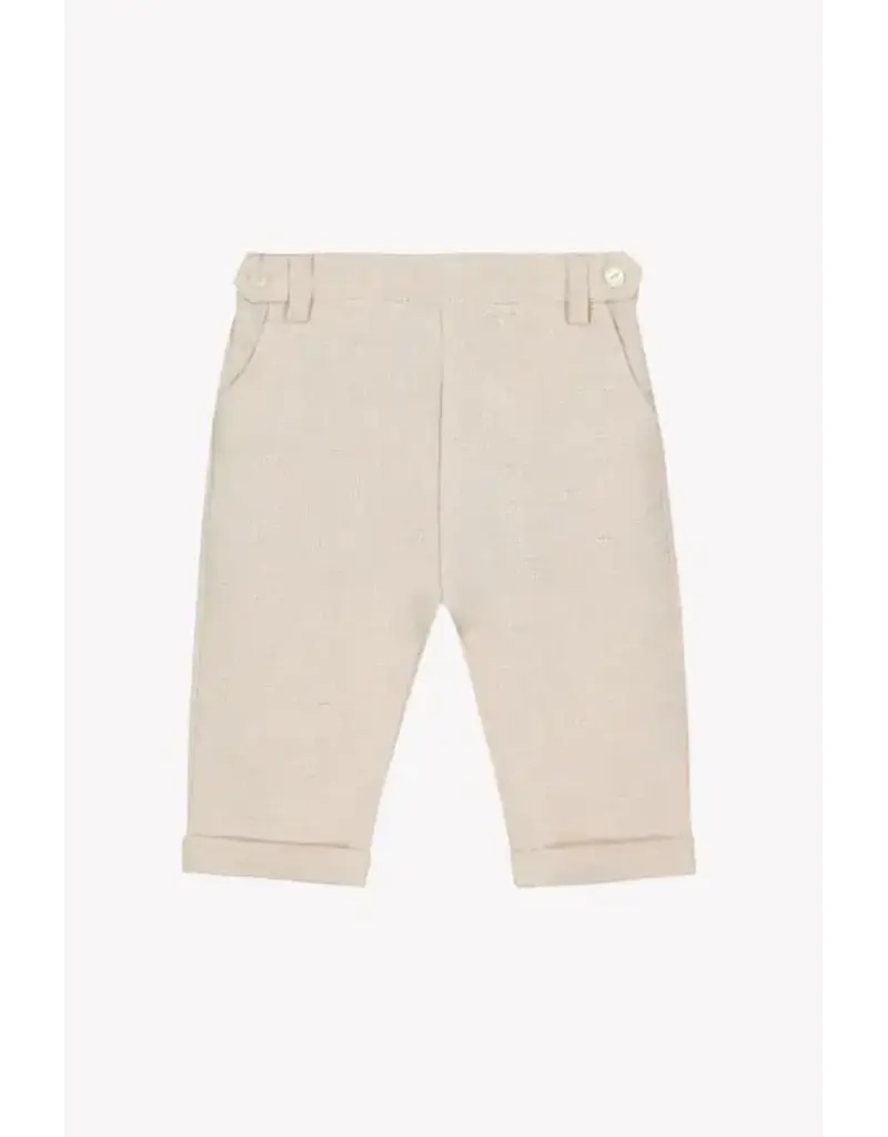 Tartine & Chocolat Tartine et Chocolat-Linnen broek- ceremonie-zandkleur