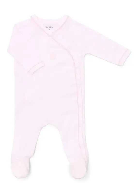 Poetree Kids Poetree - Kruippakje Teddy newborn babypakje rib -soft pink