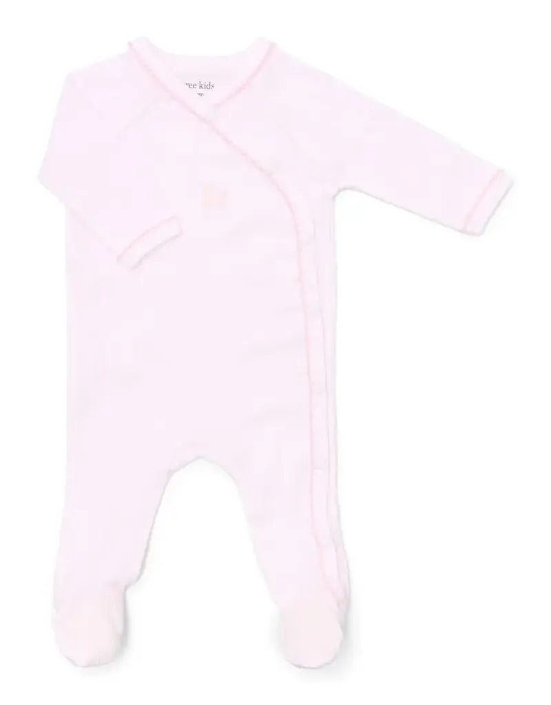 Poetree Kids Poetree - Kruippakje Teddy newborn babypakje rib -soft pink