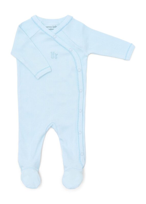 Poetree Kids Poetree - Kruippakje Teddy newborn babypakje rib -soft Blue