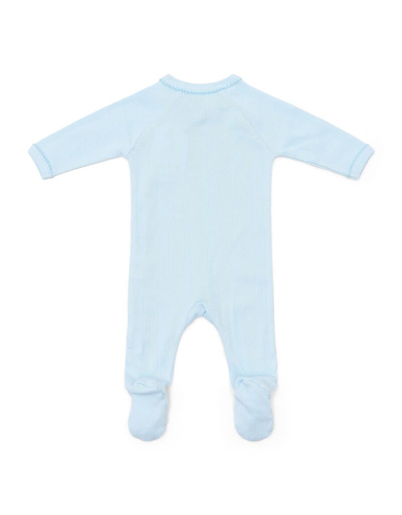 Poetree Kids Poetree - Kruippakje Teddy newborn babypakje rib -soft Blue