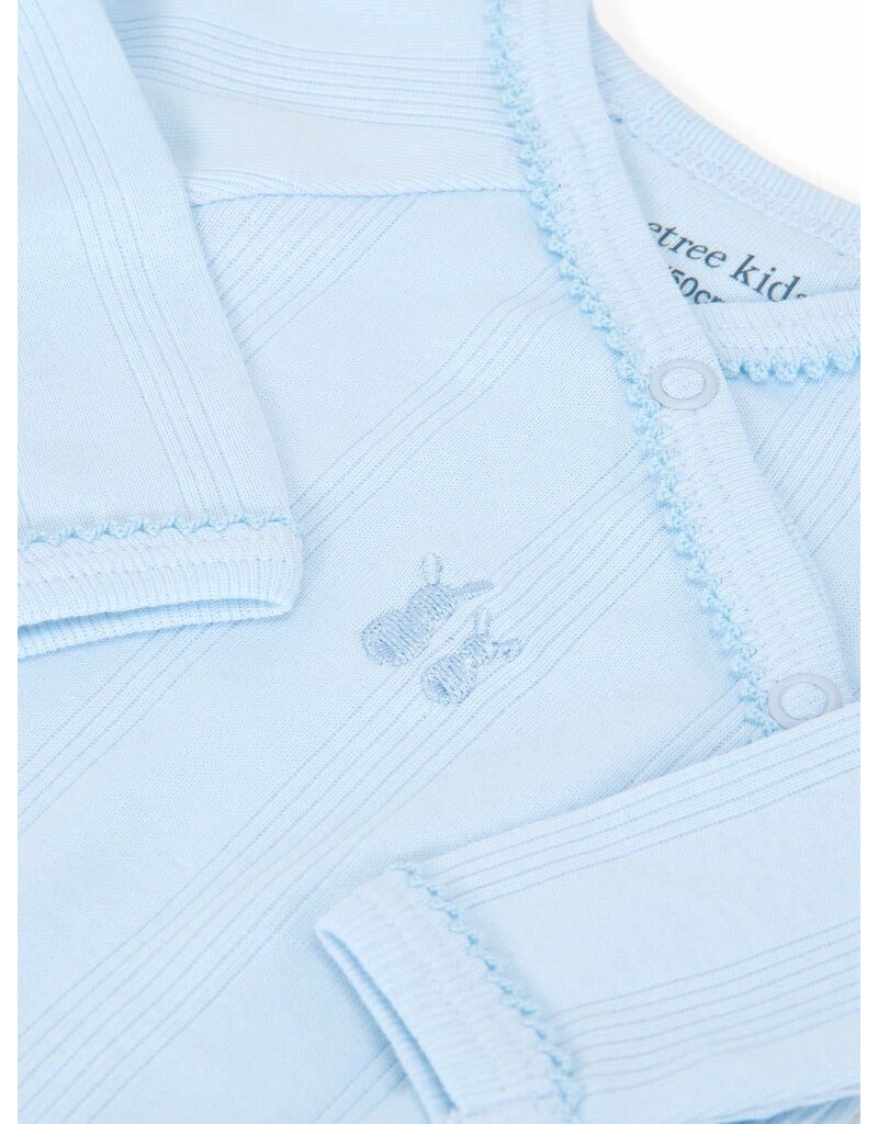 Poetree Kids Poetree - Kruippakje Teddy newborn babypakje rib -soft Blue