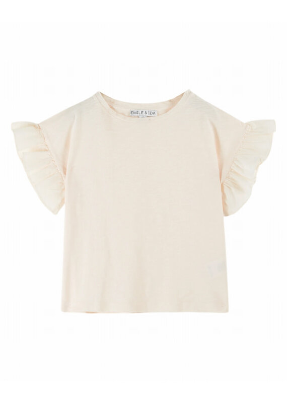 Emile & Ida Emile & Ida - T-shirt Vlindermouwen - Ecru
