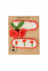 Emile & Ida Emile & Ida - Haaraccessoire geborduurd - rood