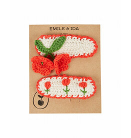 Emile & Ida Emile & Ida - Haaraccessoire geborduurd - rood