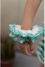 Bonton Bonton - scrunchie ecru met groen