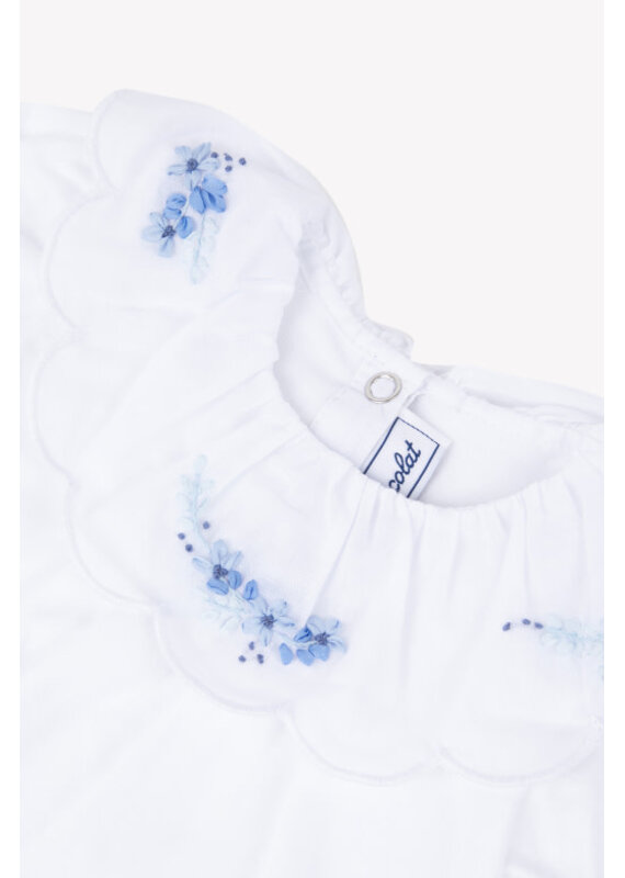 Tartine & Chocolat Tartine et Chocolat - bloesje met pofmouwen blauwe bloemen