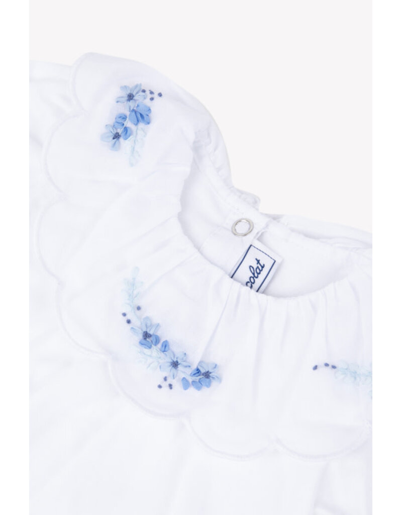 Tartine & Chocolat Tartine et Chocolat - bloesje met pofmouwen blauwe bloemen