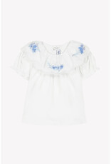 Tartine & Chocolat Tartine et Chocolat - bloesje met pofmouwen blauwe bloemen