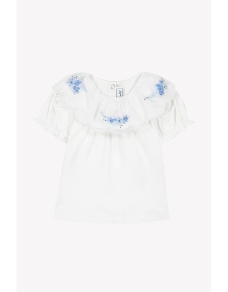 Tartine & Chocolat Tartine et Chocolat - bloesje met pofmouwen blauwe bloemen