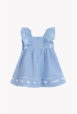 Tartine & Chocolat Tartine et Chocolat - blauw kleedje geborduurde bloemen
