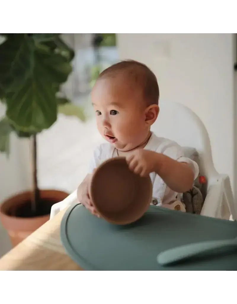 Mushie Mushie - Silicone Bowl Rond Met Zuignap - Natural