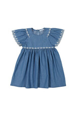 mayoral Mayoral - Jeans jurk met geborduurde bloemen