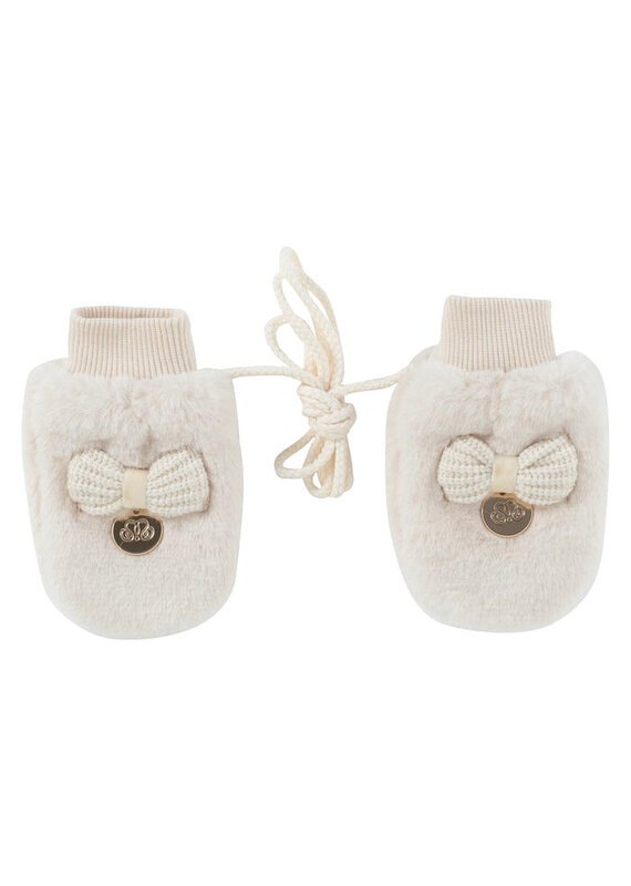 Natini Natini-handschoenen-fur/bow-cream
