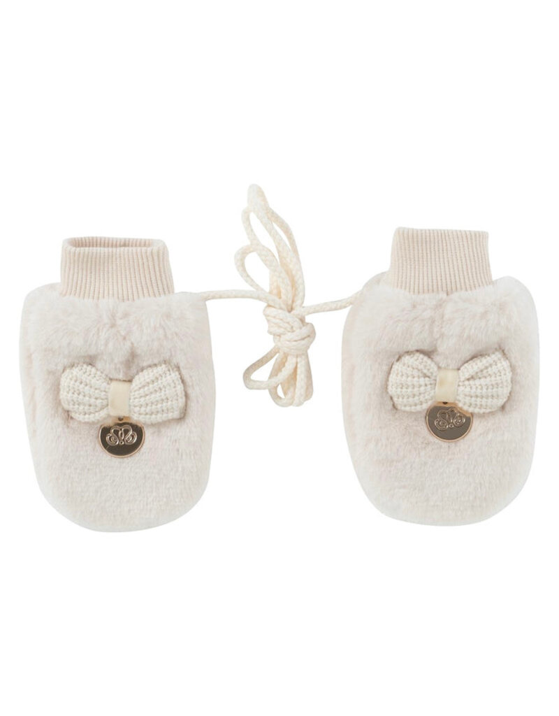 Natini Natini-handschoenen-fur/bow-cream
