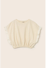 Cozmo Cozmo -T-shirt Iris - Ruffle mouw - Ivory