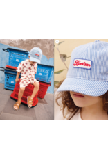 Bonton Bonton - gestreepte wit blauwe pet