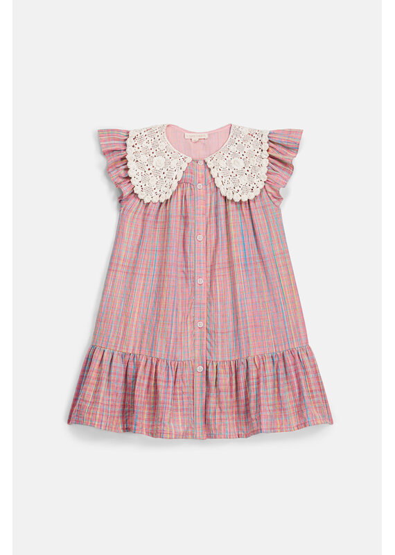 Louise Misha Louise Misha - Jurk Vaina - pink pomelo checks