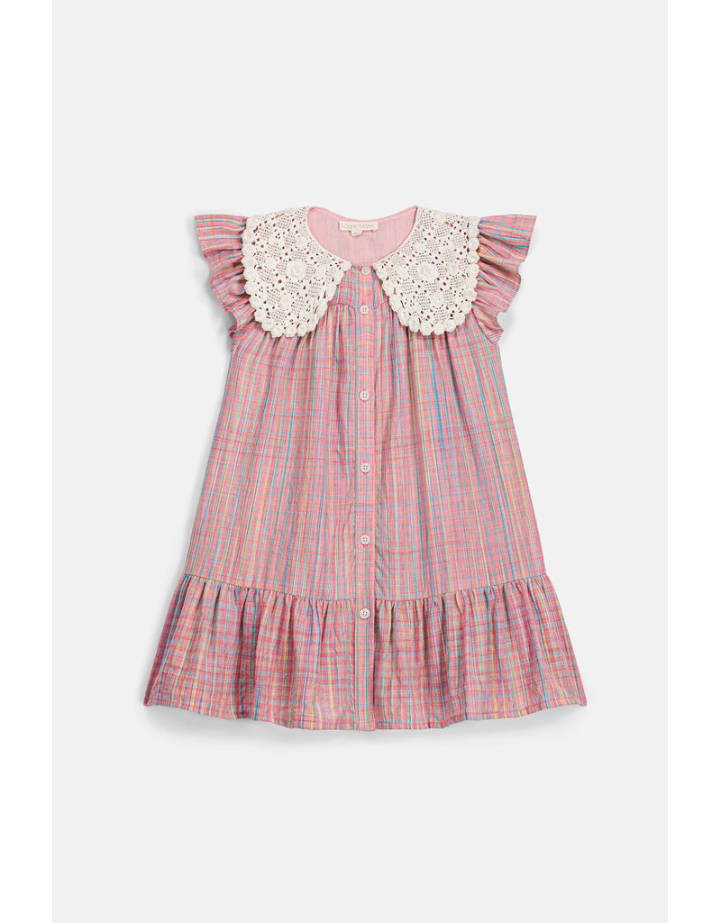 Louise Misha Louise Misha - Jurk Vaina - pink pomelo checks