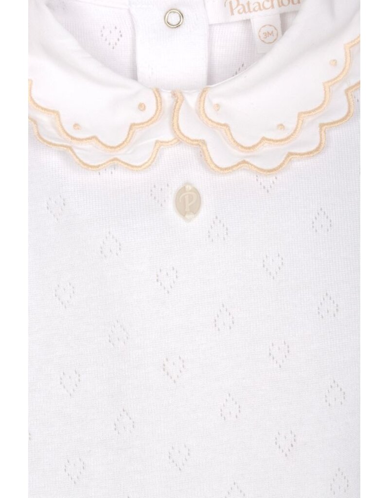 Patachou Patachou - Body met kraagje wit/beige