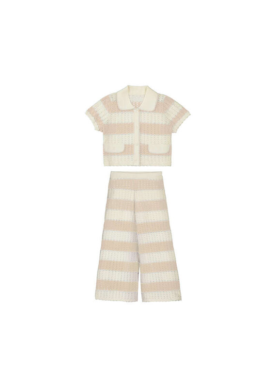 mayoral Mayoral - Gehaakte set Top & Blouse - Ecru/beige