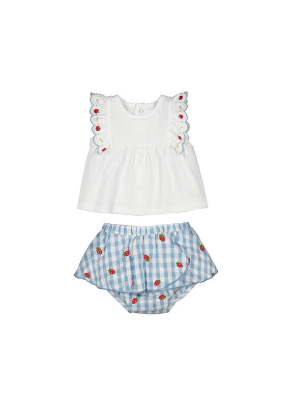 mayoral Mayoral -  Bloomer rokje met Blouse - Aardbei
