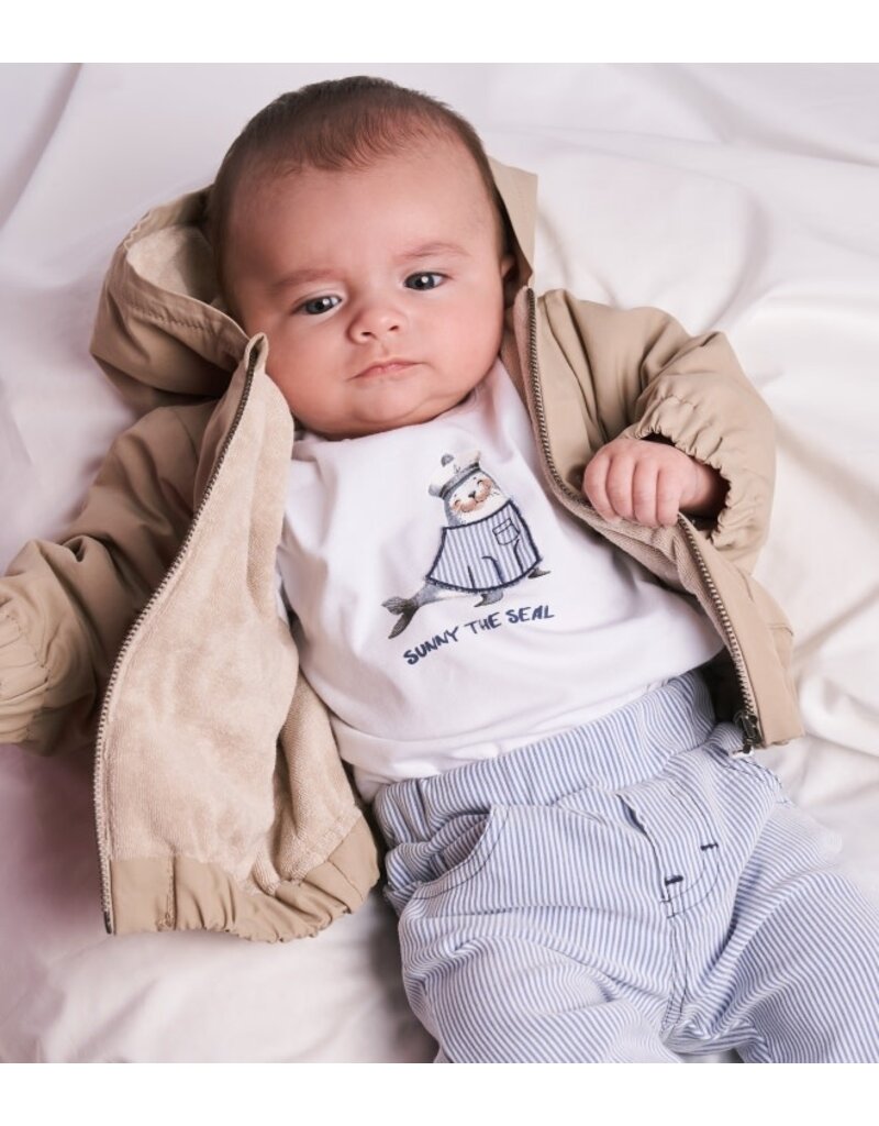 Gymp Gymp- T-shirt Sunny the Seal-wit/blauw