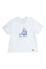 Gymp Gymp- T-shirt Sunny the Seal-wit/blauw