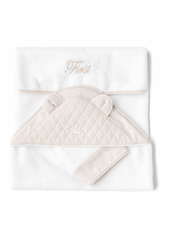 First First - Badcape en washandje - Silent Sands - Beige
