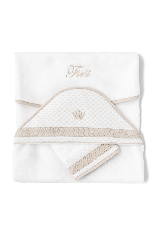 First First - Badcape en washandje - Silent Sands - Dots